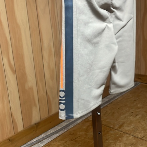 ALO Yoga Tan Athletic Shorts with Orange Accents - Picture 3 of 3